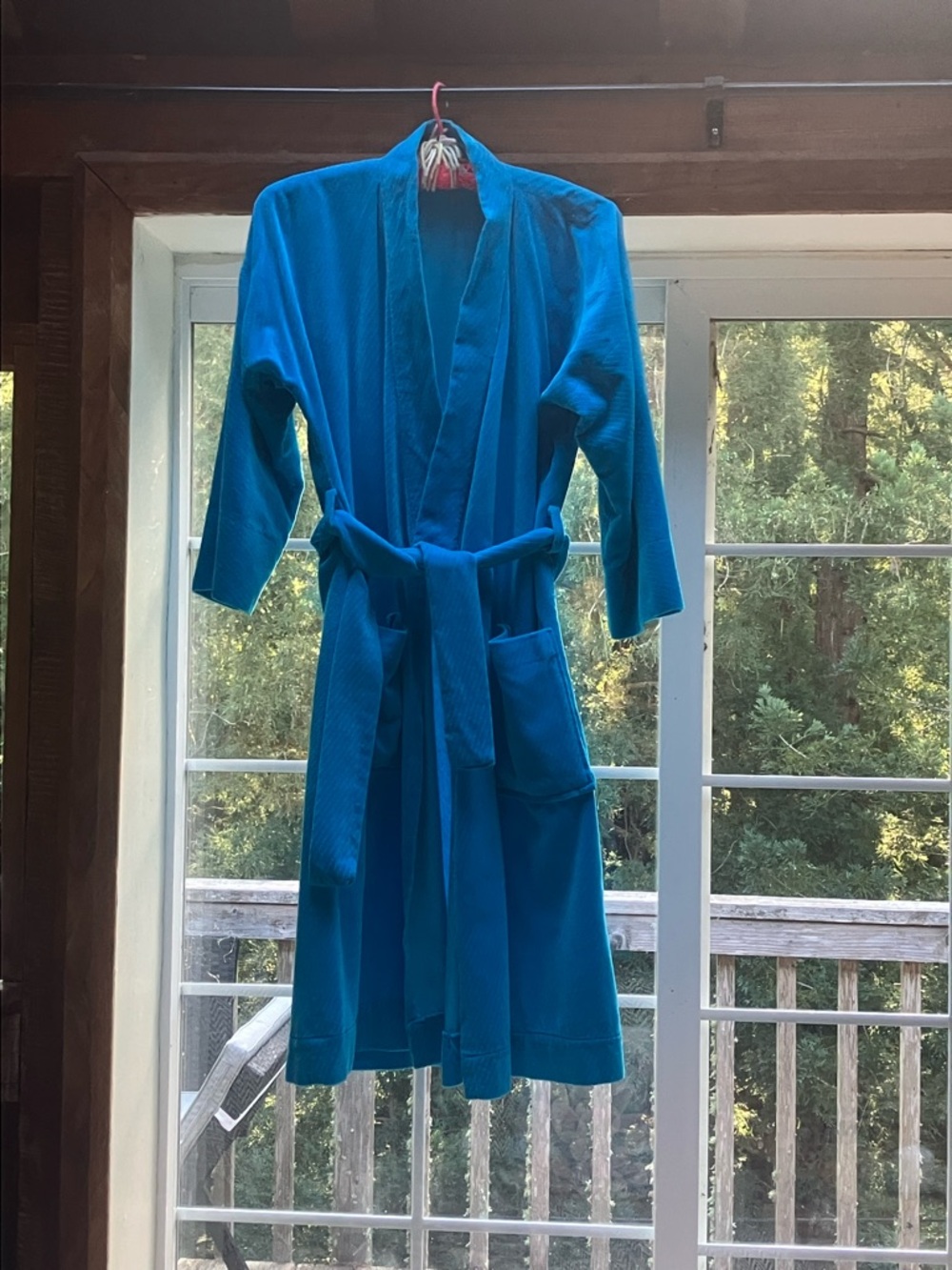Women's Lightweight Open-Front Robe - Teal Blue